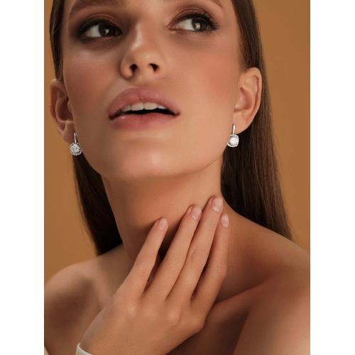 Серьги из серебра 925 пробы с фианитами