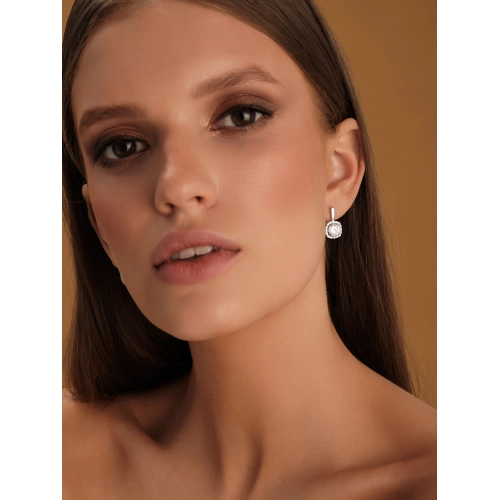 Серьги из серебра 925 пробы с фианитами