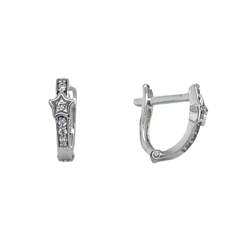 Серьги из серебра 925 пробы с фианитами