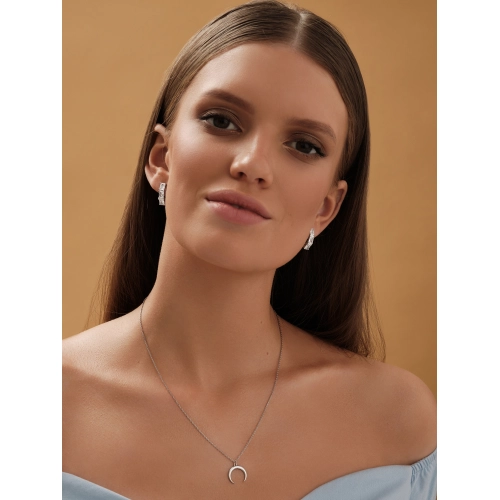 Серьги из серебра 925 пробы с фианитами