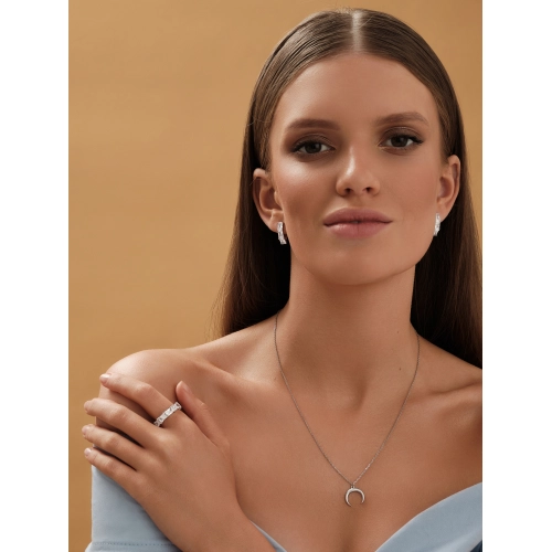 Серьги из серебра 925 пробы с фианитами