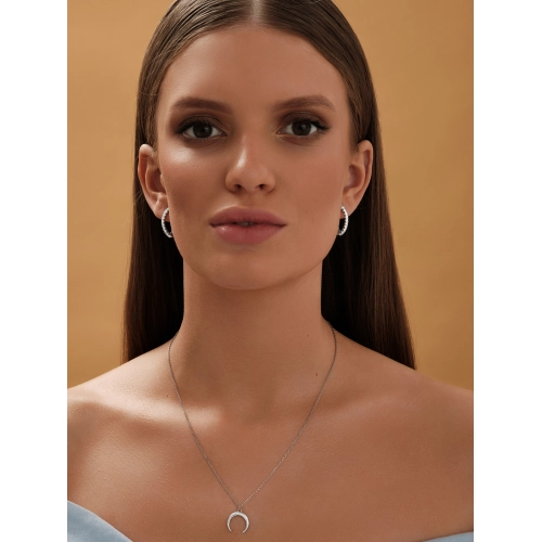 Серьги из серебра 925 пробы с фианитами