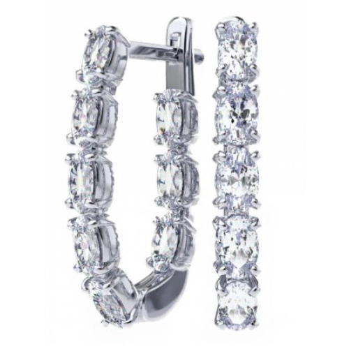 Серьги из серебра 925 пробы с фианитами