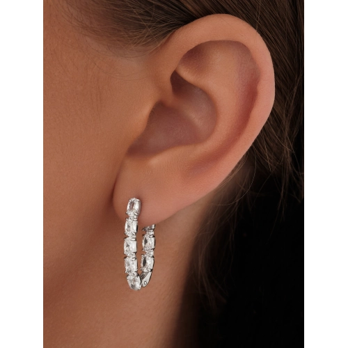 Серьги из серебра 925 пробы с фианитами