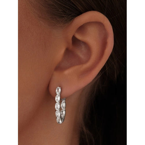 Серьги из серебра 925 пробы с фианитами