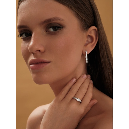 Серьги из серебра 925 пробы с фианитами