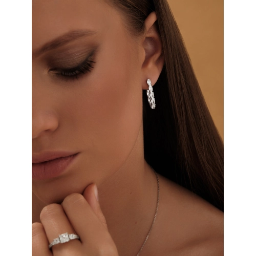 Серьги из серебра 925 пробы с фианитами