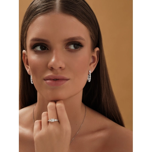 Серьги из серебра 925 пробы с фианитами