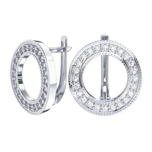Серьги из серебра 925 пробы с фианитами