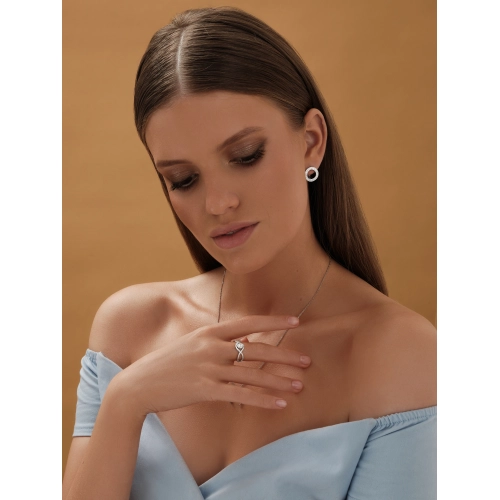 Серьги из серебра 925 пробы с фианитами