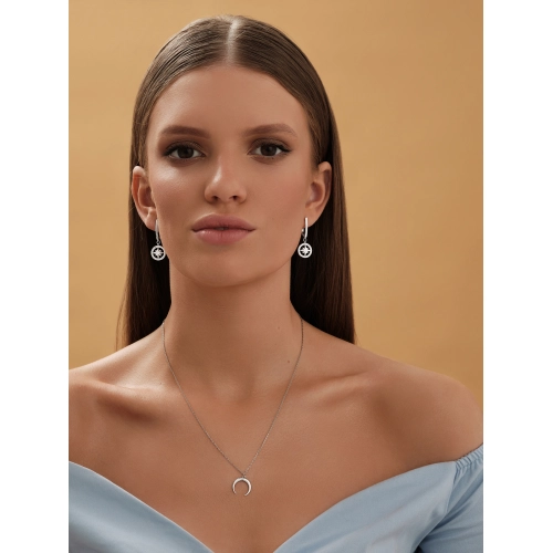 Серьги из серебра 925 пробы с фианитами