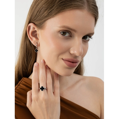 Серьги из серебра 925 пробы с ониксом