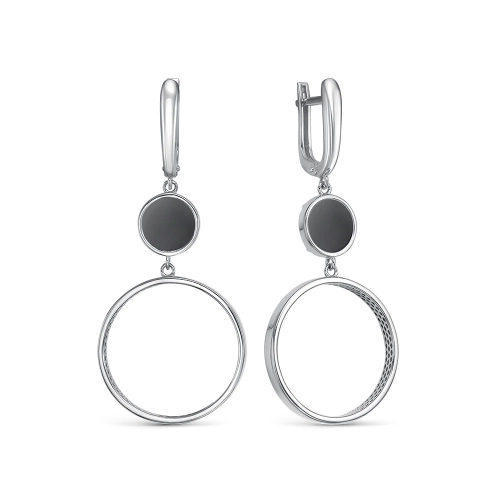 Серьги из серебра 925 пробы с ониксом