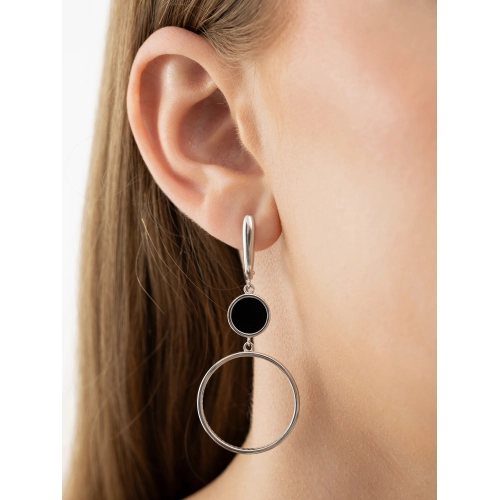 Серьги из серебра 925 пробы с ониксом