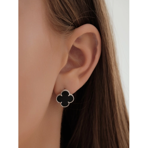 Серьги из серебра 925 пробы с ониксом