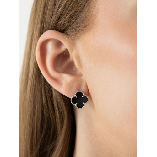 Серьги из серебра 925 пробы с ониксом