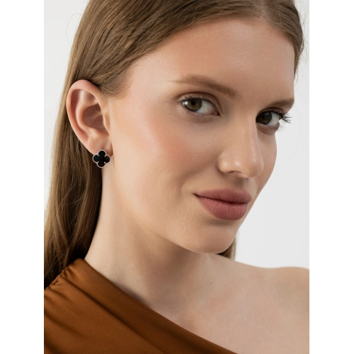 Серьги из серебра 925 пробы с ониксом