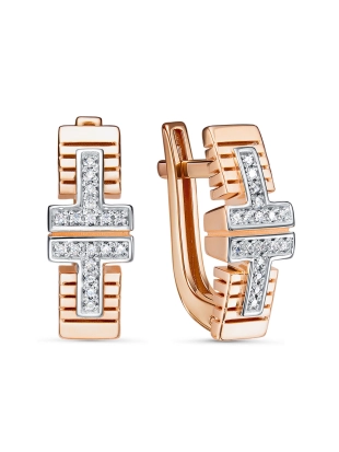 Серьги из золота 585 пробы с фианитами