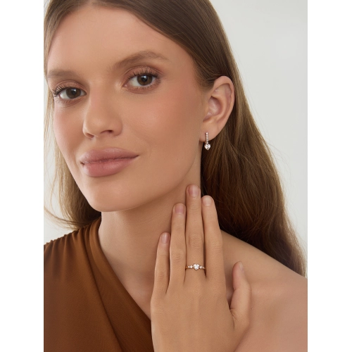 Серьги из золота 585 пробы с фианитами