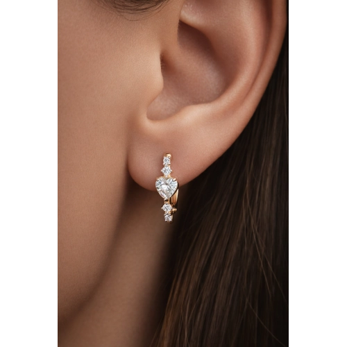 Серьги из золота 585 пробы с фианитами