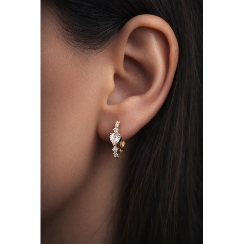 Серьги из золота 585 пробы с фианитами