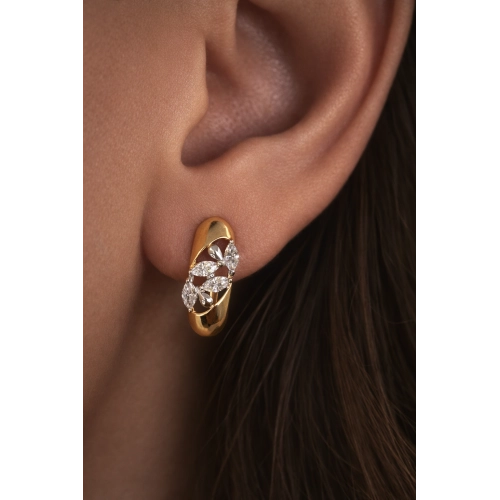 Серьги из золота 585 пробы с фианитами