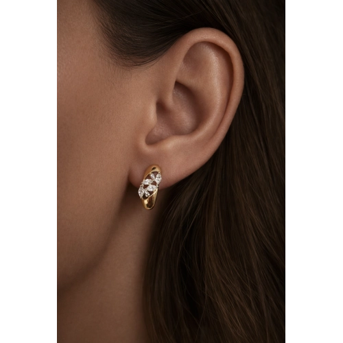 Серьги из золота 585 пробы с фианитами