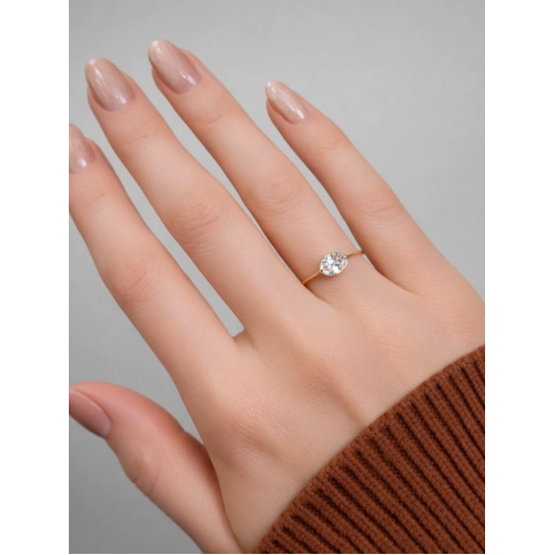 Кольцо из золота 585 пробы с фианитами