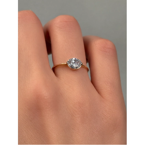 Кольцо из золота 585 пробы с фианитами