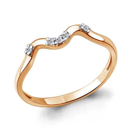 Кольцо из золота 585 пробы с фианитами