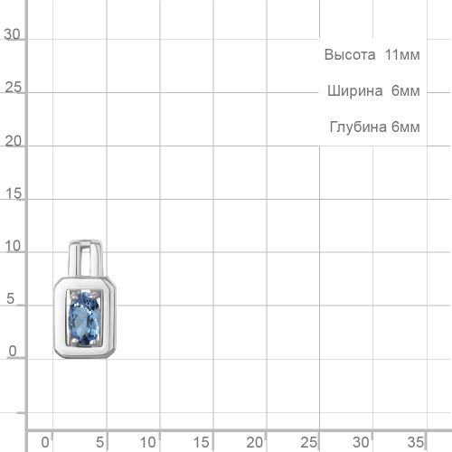 Подвеска из серебра 925 пробы с топазами