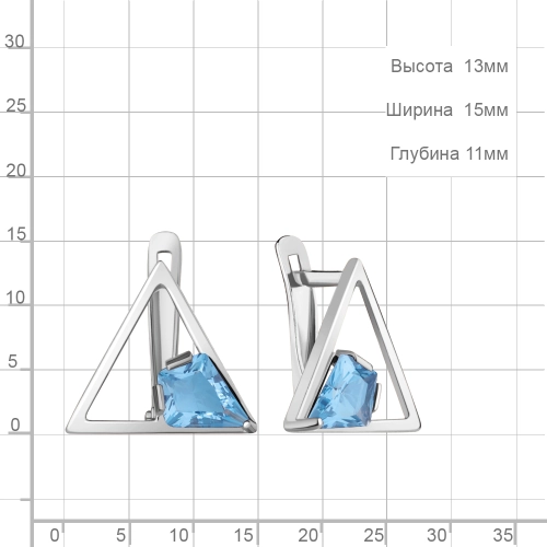 Серьги из серебра 925 пробы с искусственными топазами