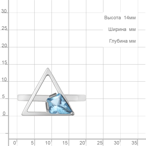 Кольцо из серебра 925 пробы с искусственными топазами