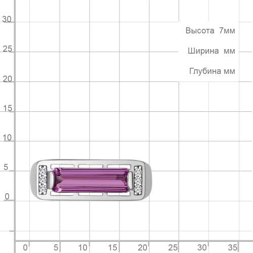 Кольцо (925) аметист синт., фианит