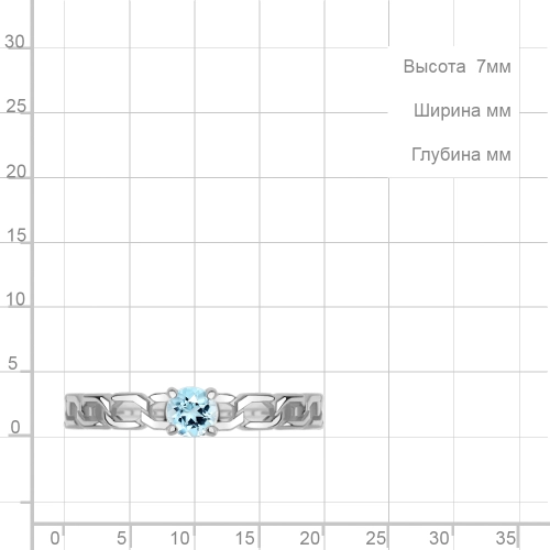 Кольцо из серебра 925 пробы с топазом