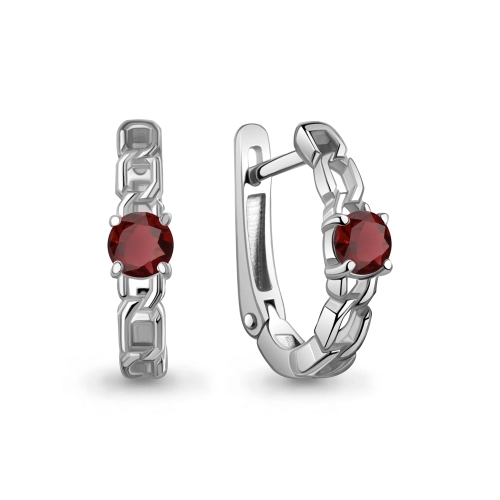 Серьги из серебра 925 пробы с гранатами