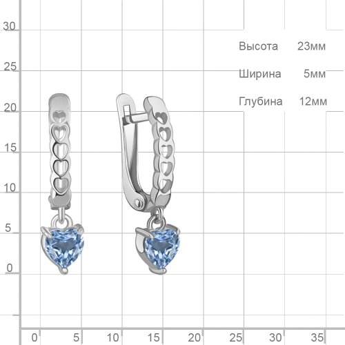 Серьги из серебра 925 пробы с топазами