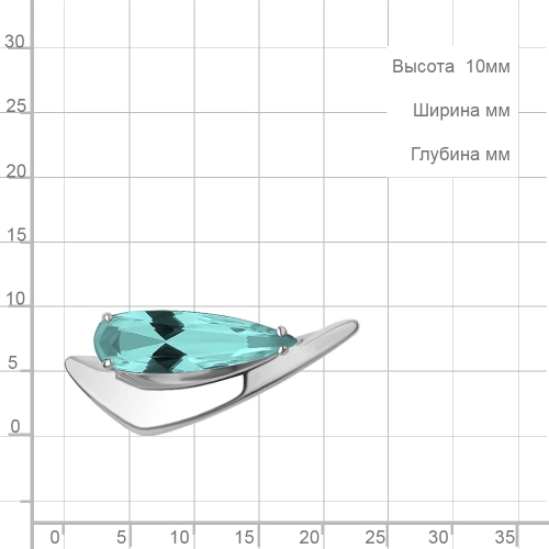 Кольцо из серебра 925 пробы с искусственным турмалином