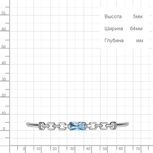 Браслет из серебра 925 пробы с искусственными топазами