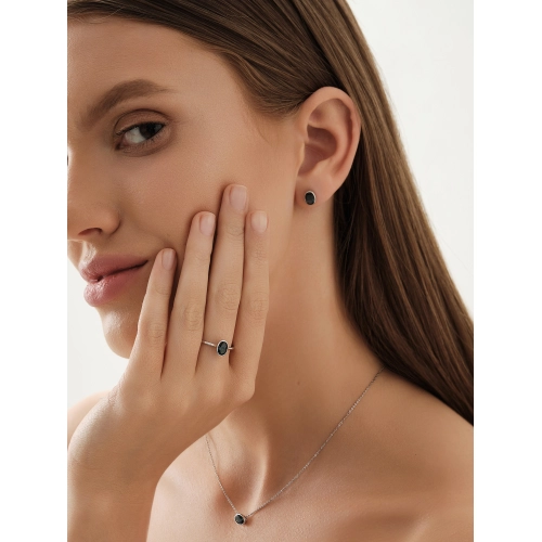 Кольцо из белого золота 585 пробы с топазом London Blue