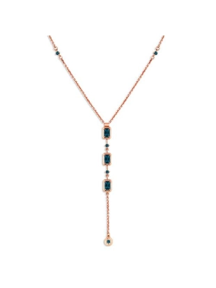 Колье из золота 585 пробы с топазом  London Blue