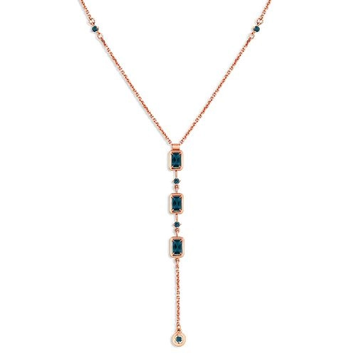 Колье из золота 585 пробы с топазом  London Blue