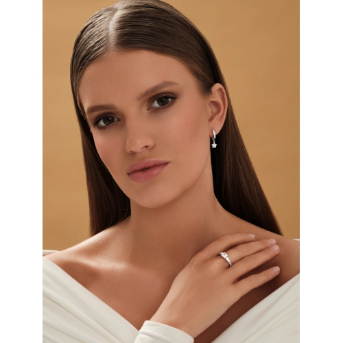 Серьги из серебра 925 пробы с фианитами