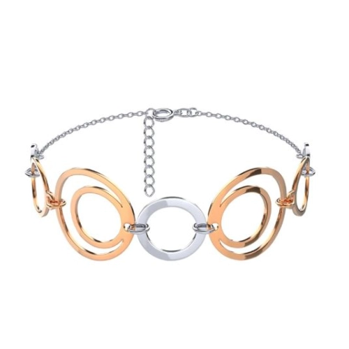 Браслет из серебра 925 пробы с позолотой