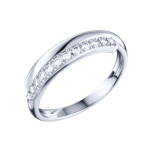 Кольцо из серебра 925 пробы с фианитами