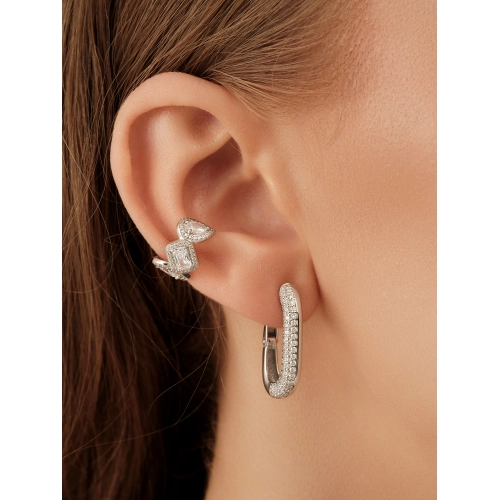 Серьги из серебра 925 пробы с фианитами