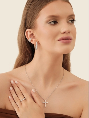 Серьги из серебра 925 пробы с фианитами