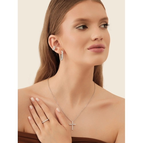 Серьги из серебра 925 пробы с фианитами