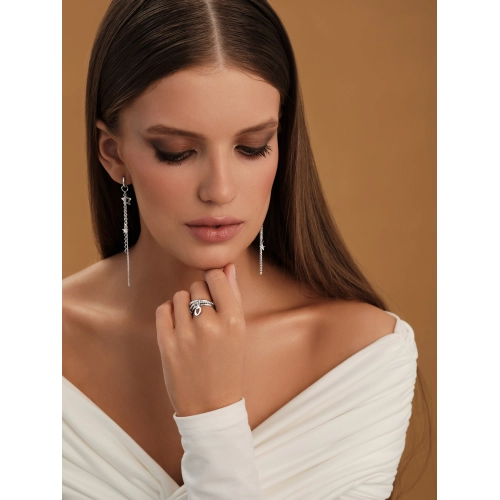 Серьги конго из серебра 925 пробы