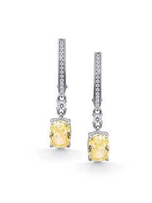 Серьги (925) бриллианит цветной, фианит